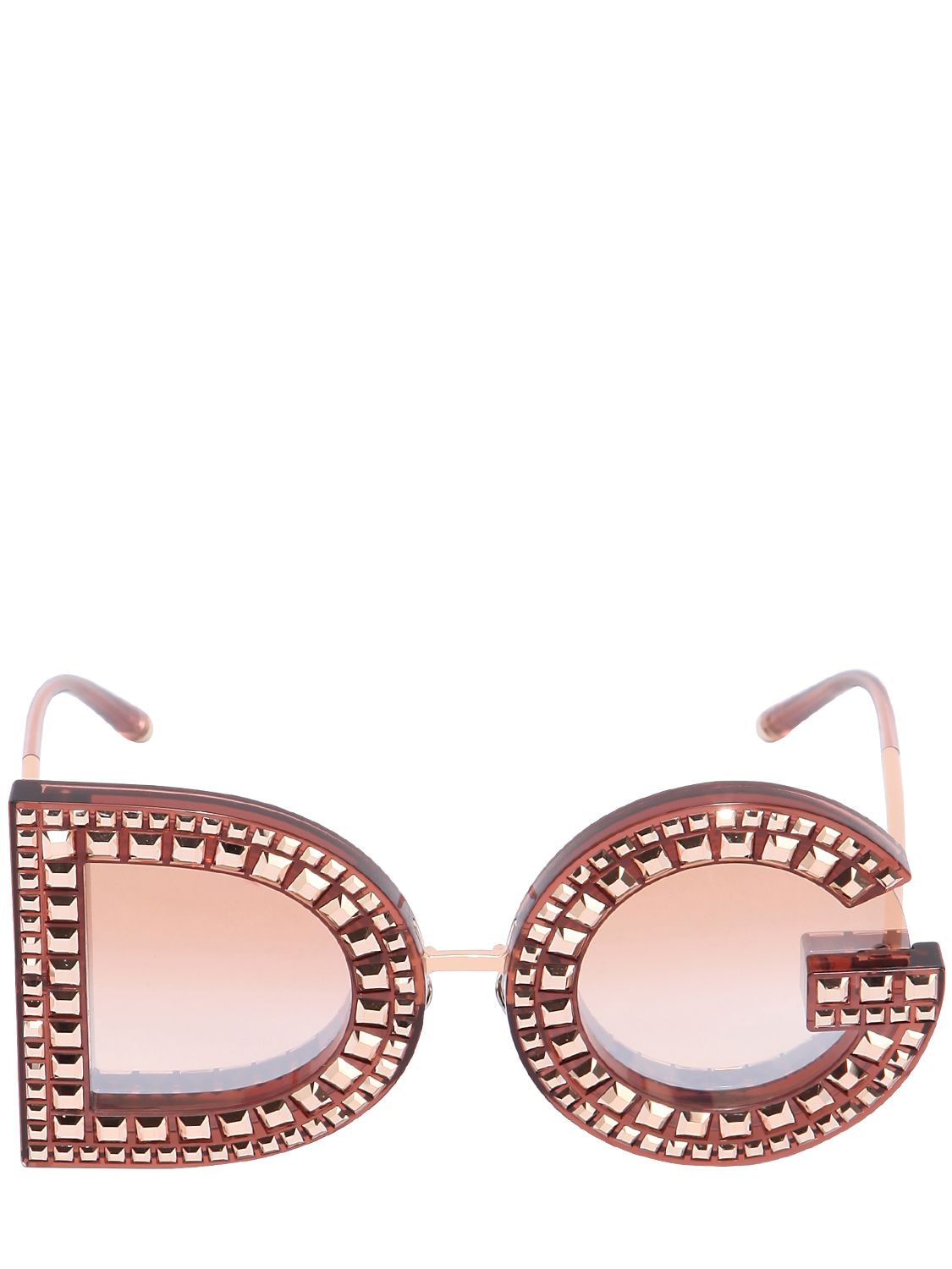 Dolce & Gabbana Dg Crystals Embellished Sunglasses In Pink