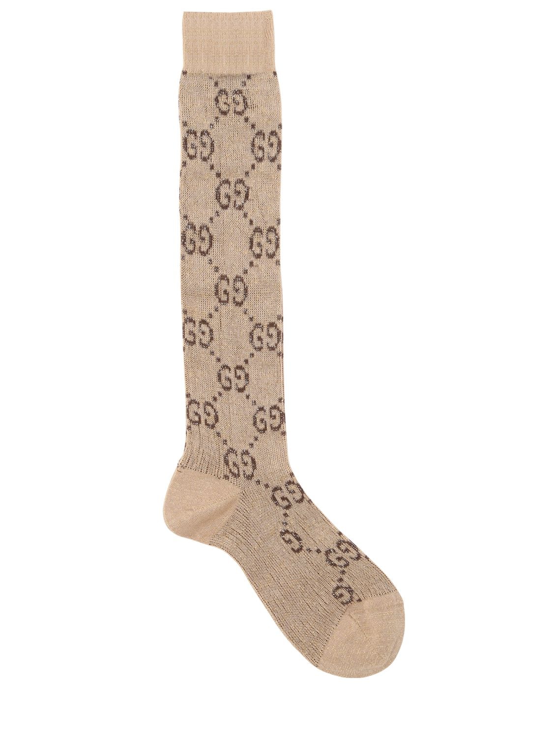 GUCCI GG SUPREME KNEE HIGH COTTON BLEND SOCKS,68IIJS002-OTk2NA2