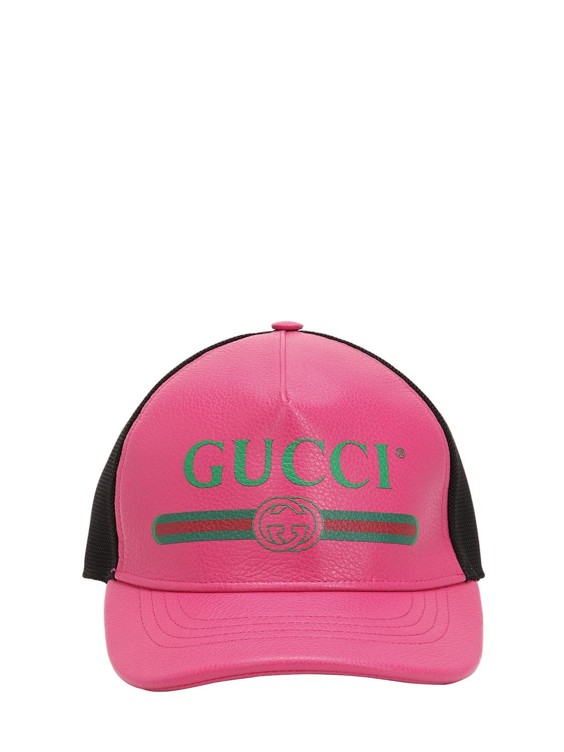 GUCCI VINTAGE LOGO LEATHER TRUCKER HAT,68IIJS010-NTY2MA2