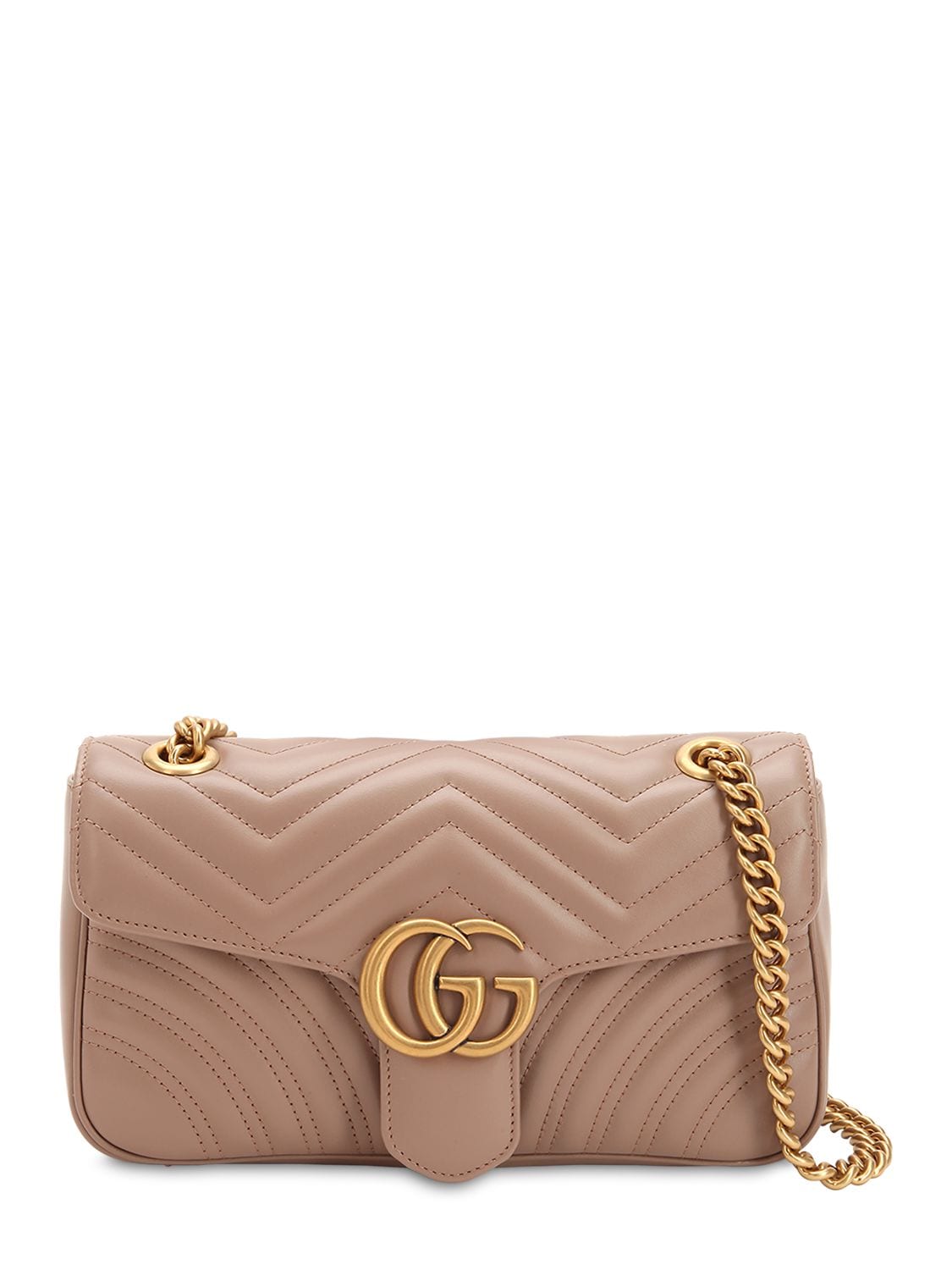 Gucci Small Gg Marmont 2.0 Leather Bag In Nude
