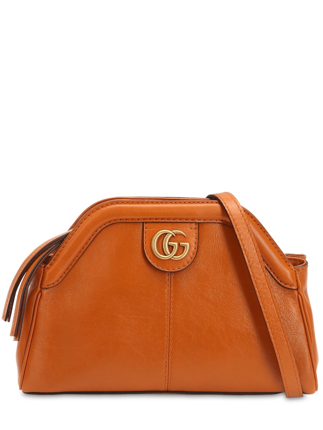 Gucci Leather Shoulder Bag In Brown