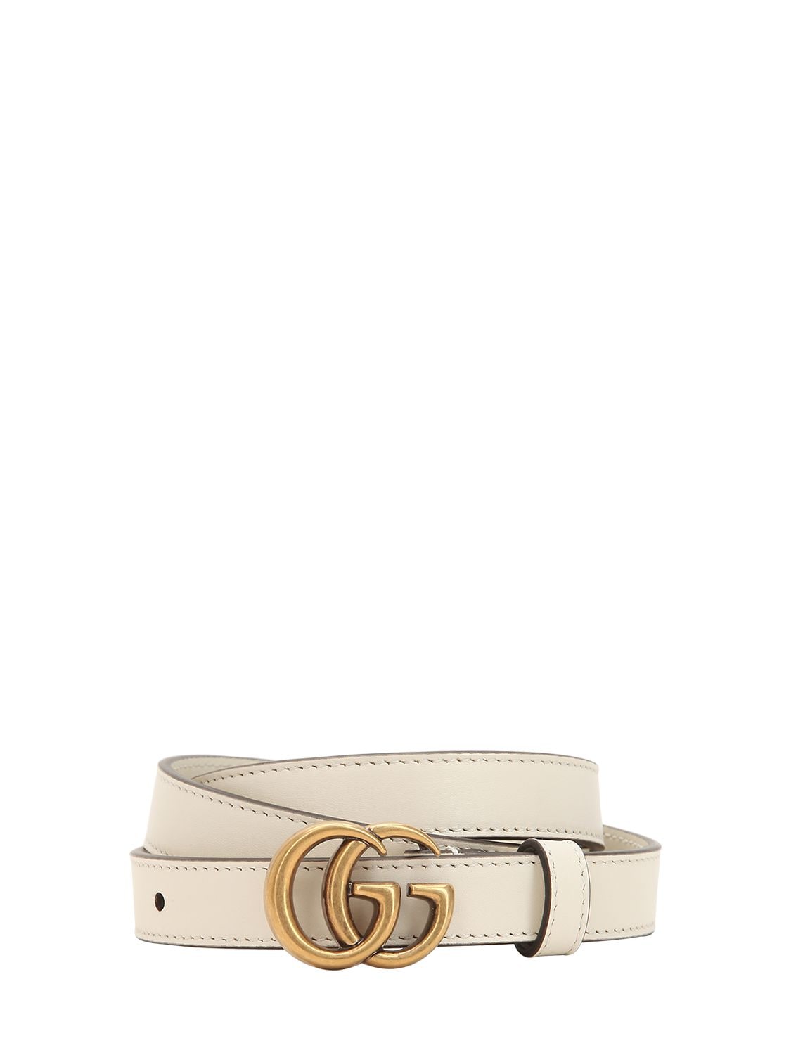 Gucci 20mm Gg Marmont Leather Belt In White