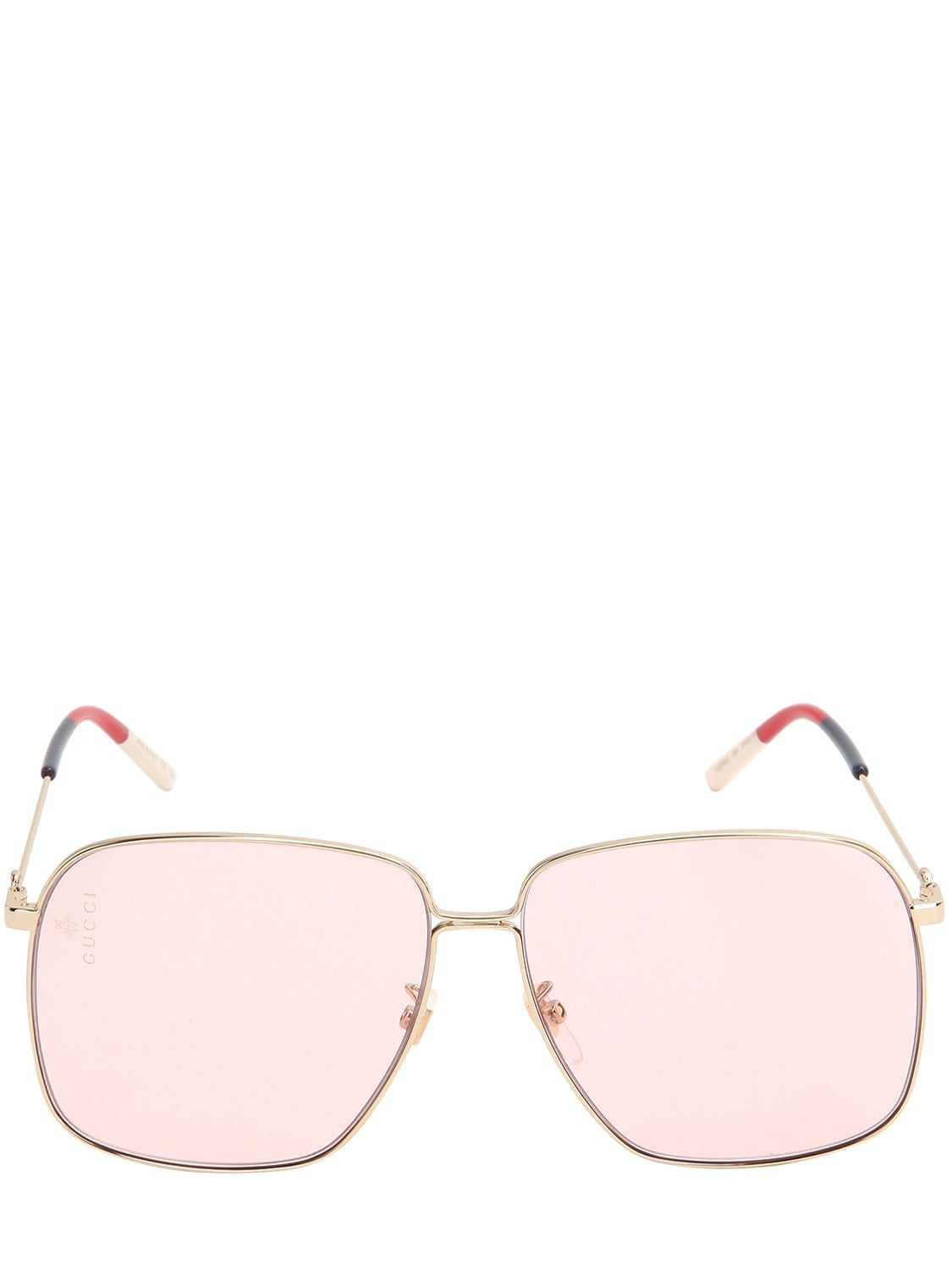 Gucci Large Round Sunglasses In Pink