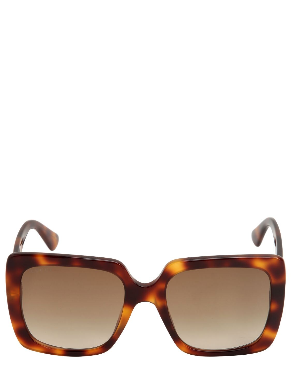 Gucci Square Sunglasses W/ Logo Detail In Brown