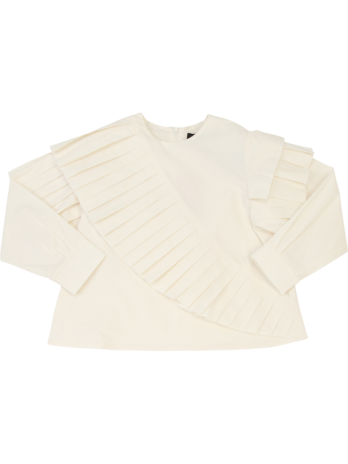 Bluse Aus Baumwollpopeline Mit Rüschen