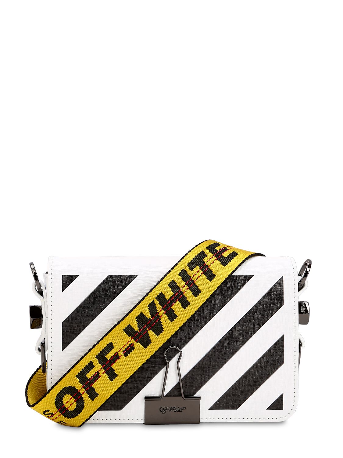 off-white 迷你斜条纹斜挎包 - 白色 in white | modesens