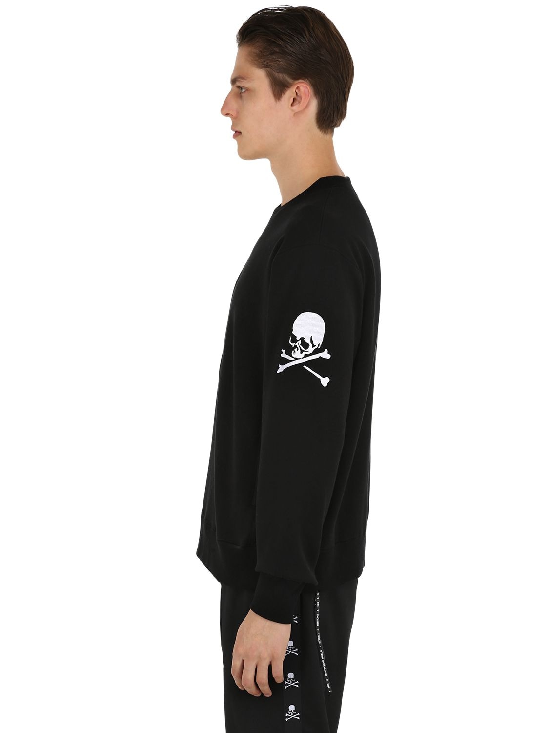 Mastermind Japan Skull Embroidered Cotton Sweatshirt In Black | ModeSens