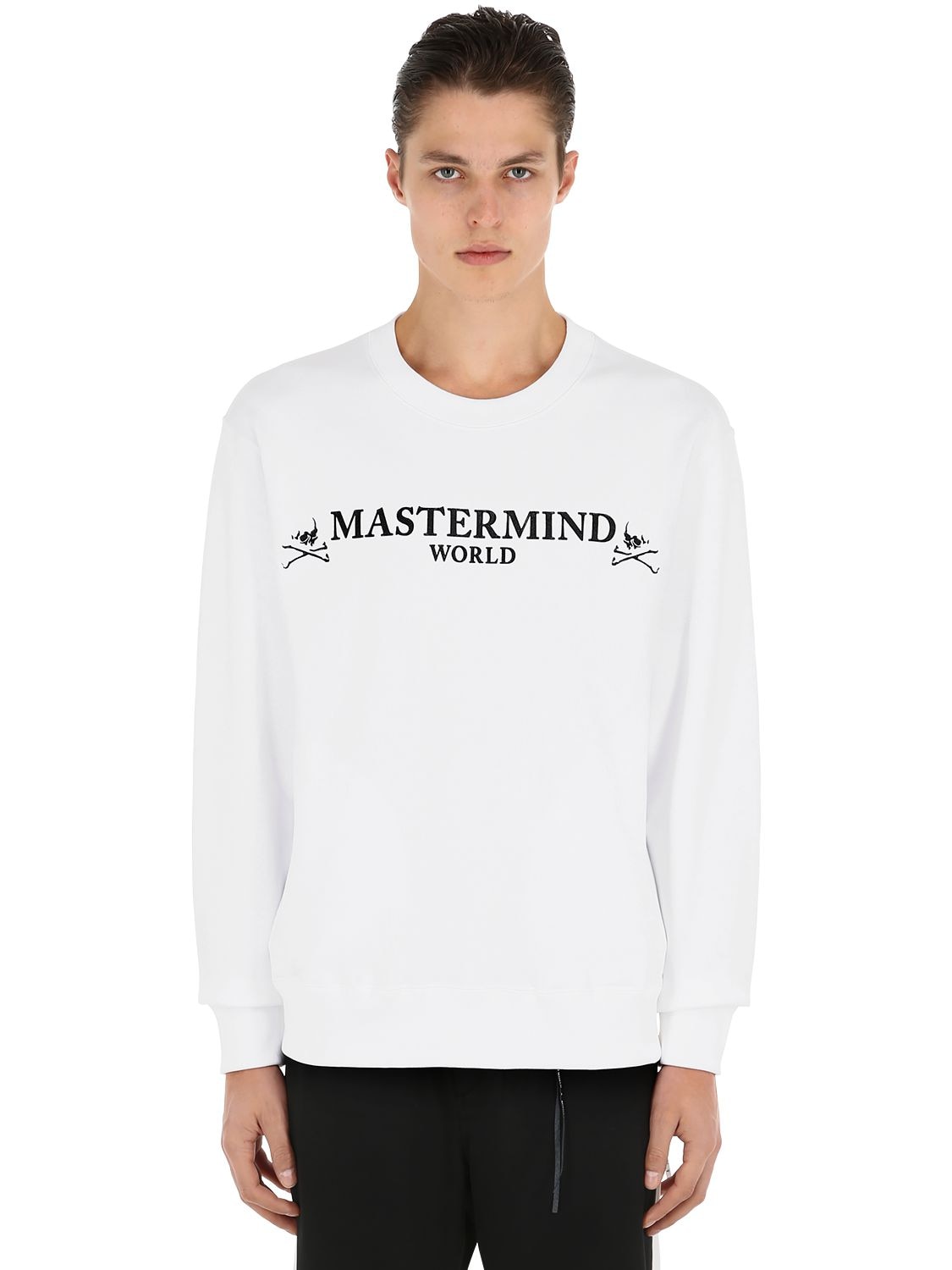 Mastermind Japan Logo Rubber Print Cotton Sweatshirt In White