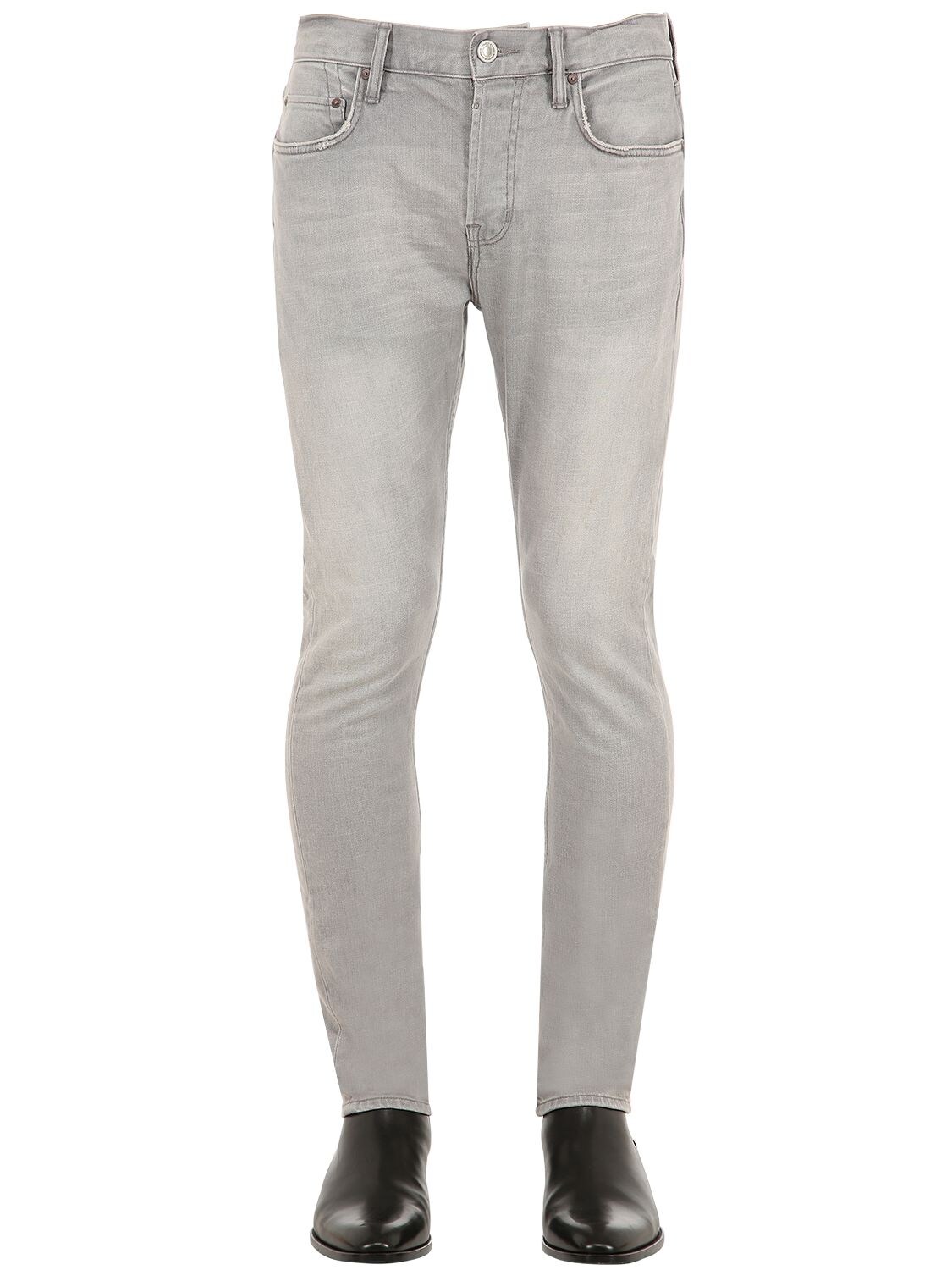 Allsaints Geary Skinny Cotton Denim Jeans In Grey