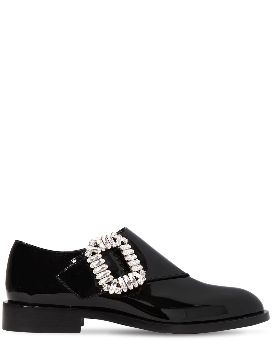 Roger Vivier 30mm Monk Strap Patent Leather Shoes In Black