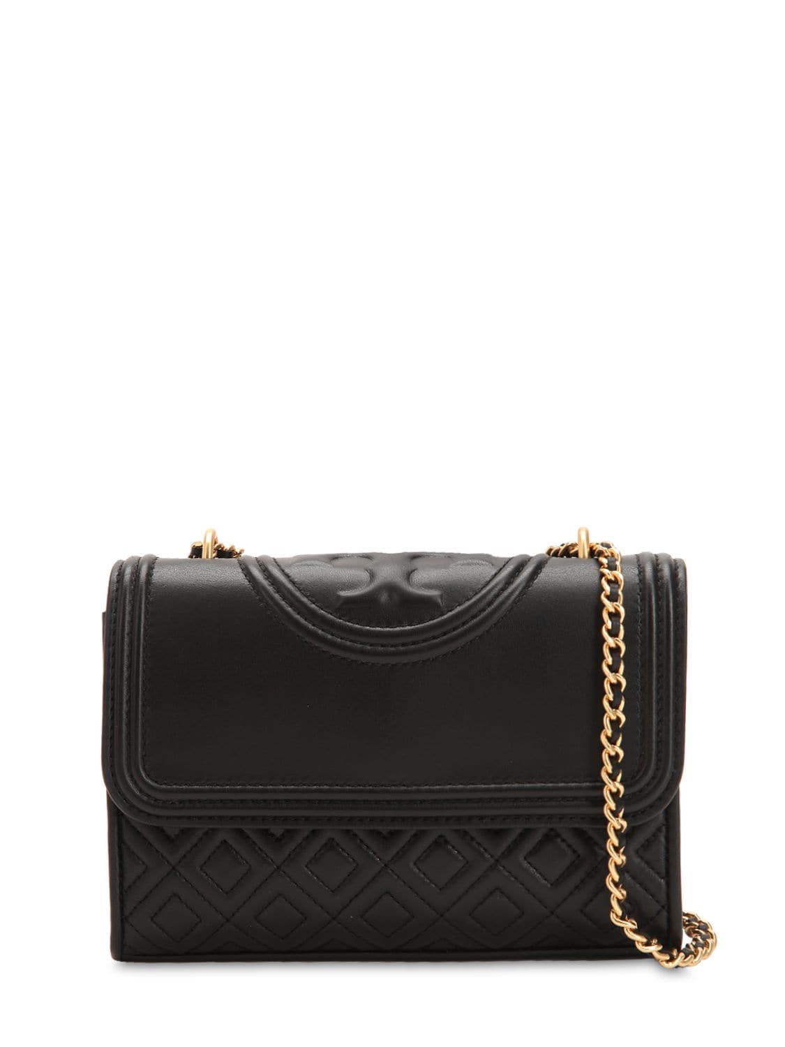 Tory Burch Small Fleming Leather Shoulder Bag In Black