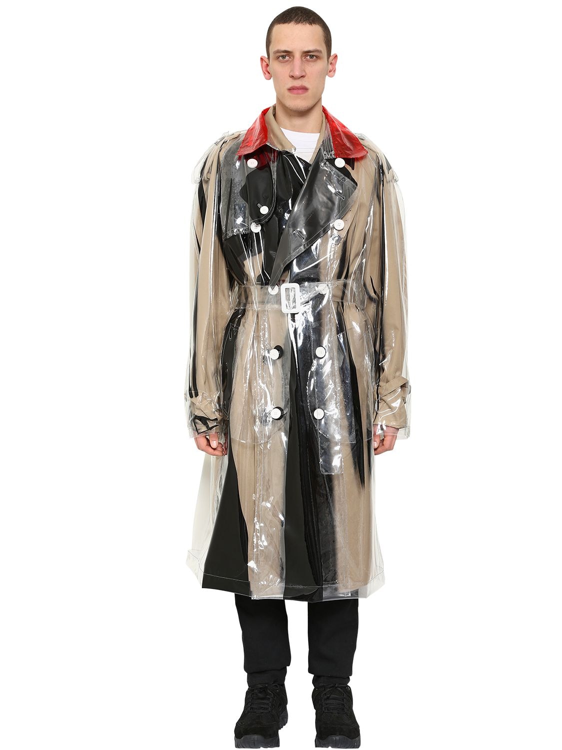 DOUBLE BREASTED PVC TRENCH COAT