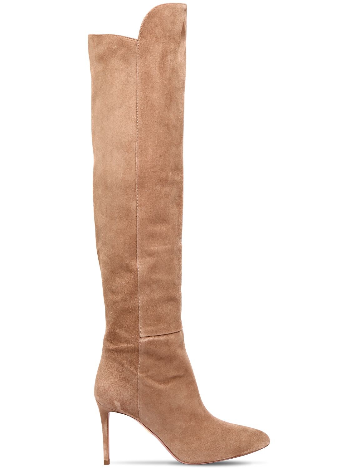 AQUAZZURA 85MM SUEDE OVER THE KNEE BOOTS,68ILNT006-MTAW0