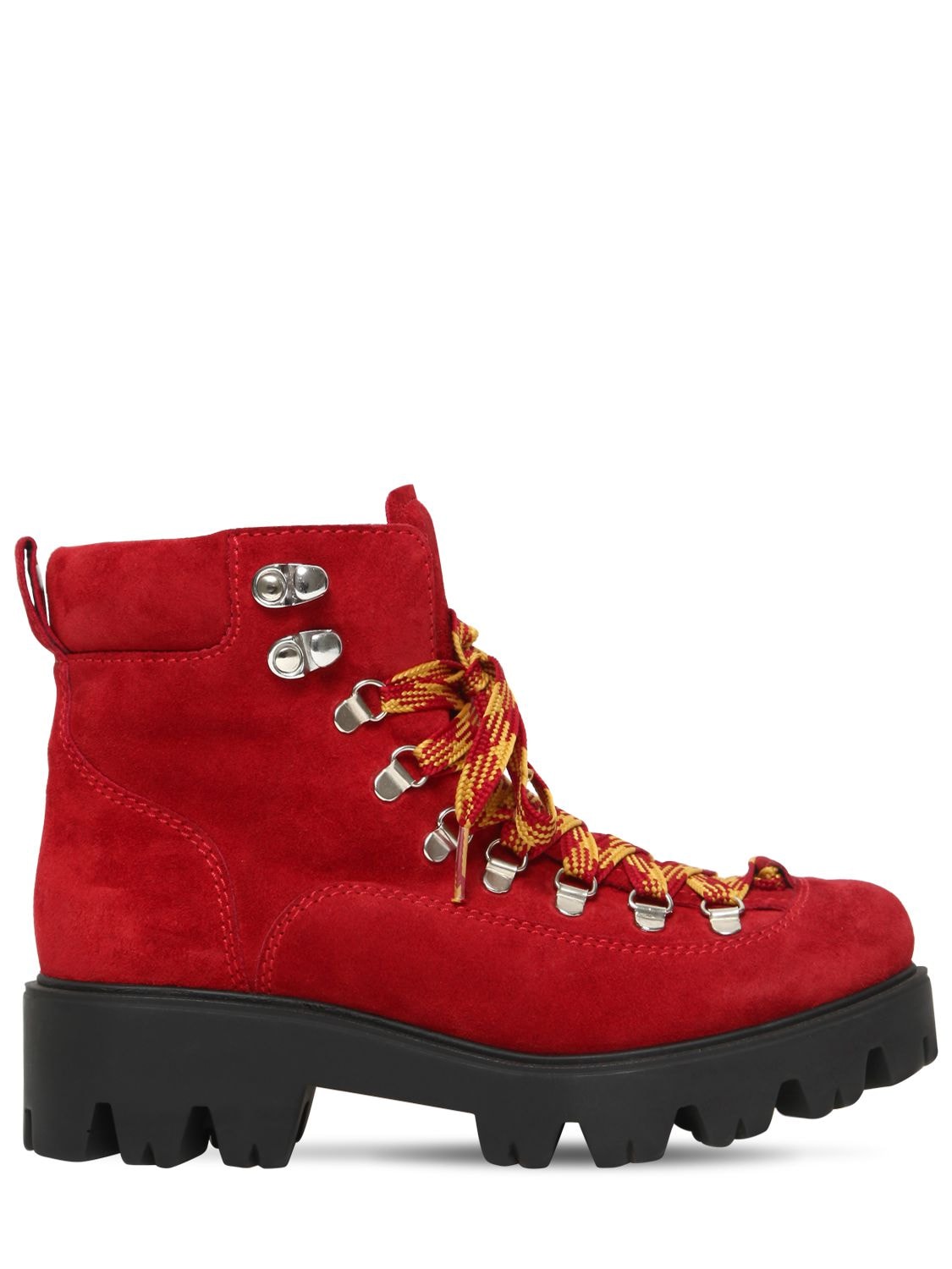 Morobē 30mm Suede Hiking Boots In Red