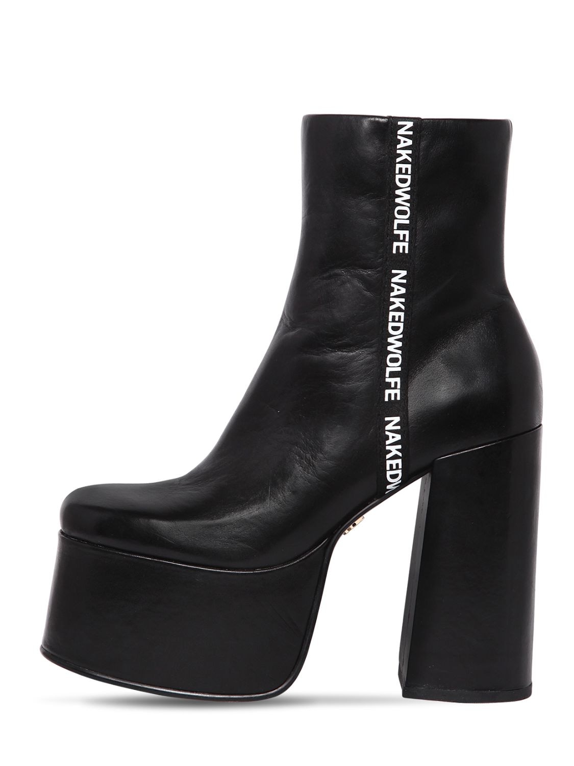 Naked Wolfe 130mm Posh Leather Platform Boots In Black