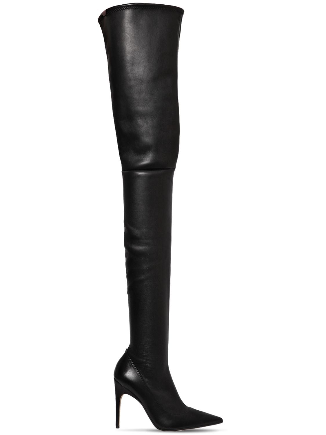 Sergio Rossi 105mm Stretch Nappa Leather Boots In Black