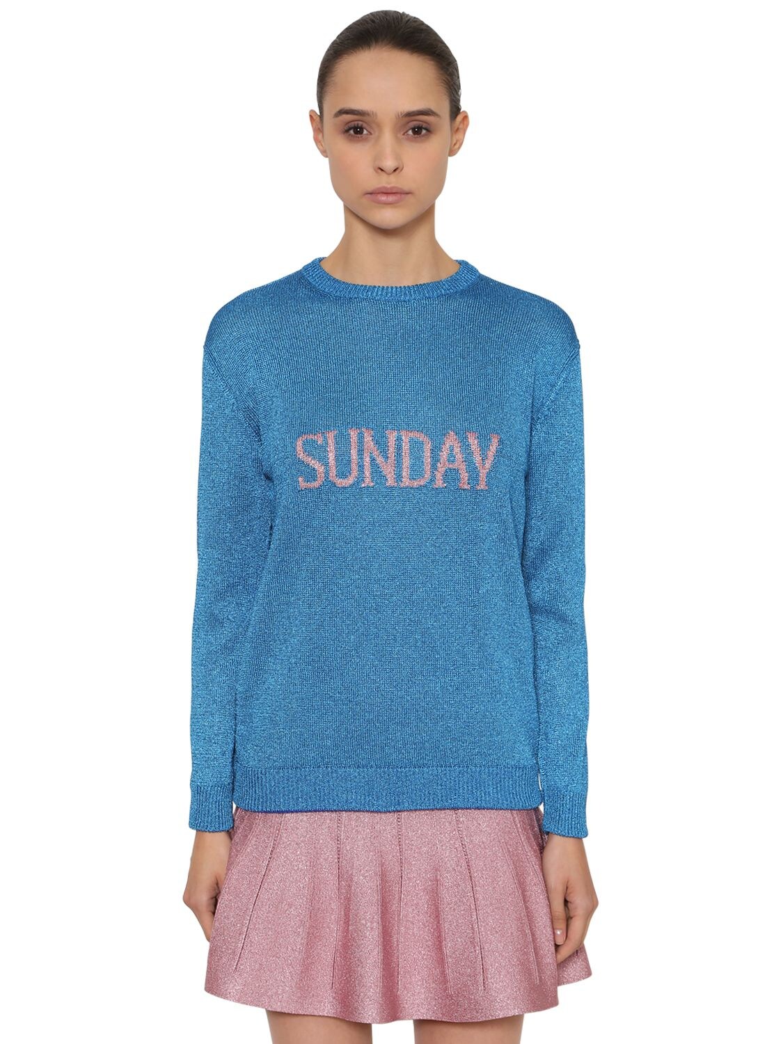 ALBERTA FERRETTI OVERSIZED SUNDAY LUREX KNIT jumper,68IM5B028-MTMxOA2