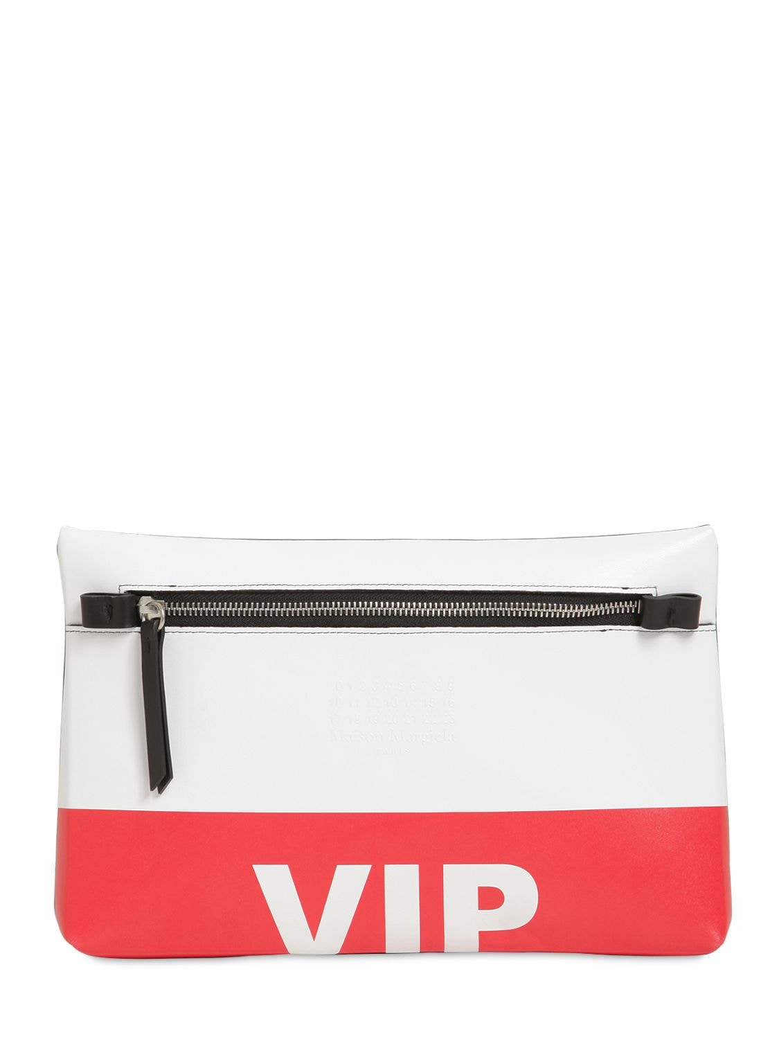 Maison Margiela Vip Leather Pouch In White,red