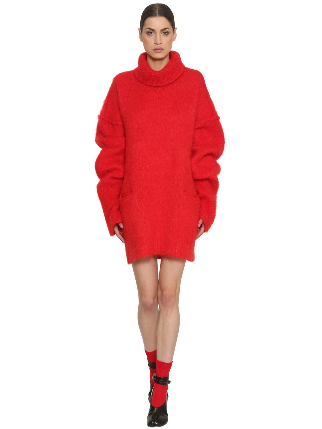 strapless open back dress Designer Red Reversible Robe de Chambre coat | Shop Online main image 1