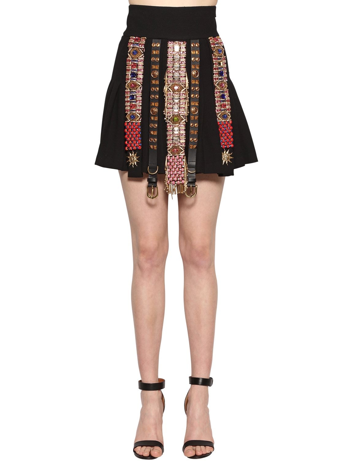 FAUSTO PUGLISI Embellished Wool Crepe Skirt