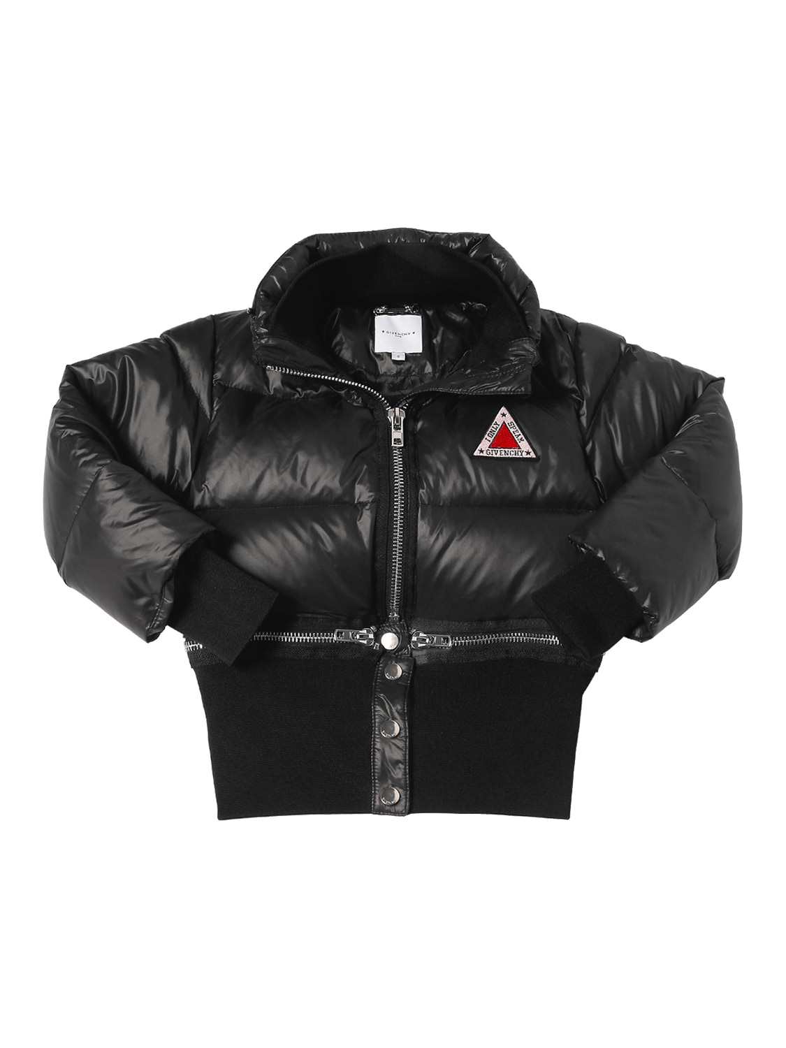 Givenchy Kids' Nylon Puffer Bomber Jacket In Black