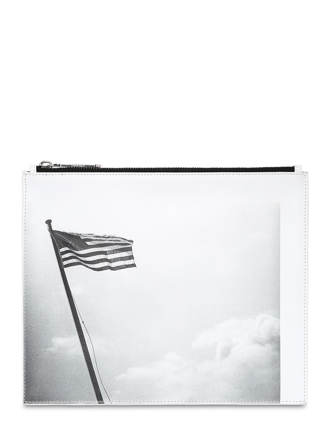 CALVIN KLEIN 205W39NYC AMERICAN FLAG PRINT LEATHER POUCH,68IOFV002-OTEy0