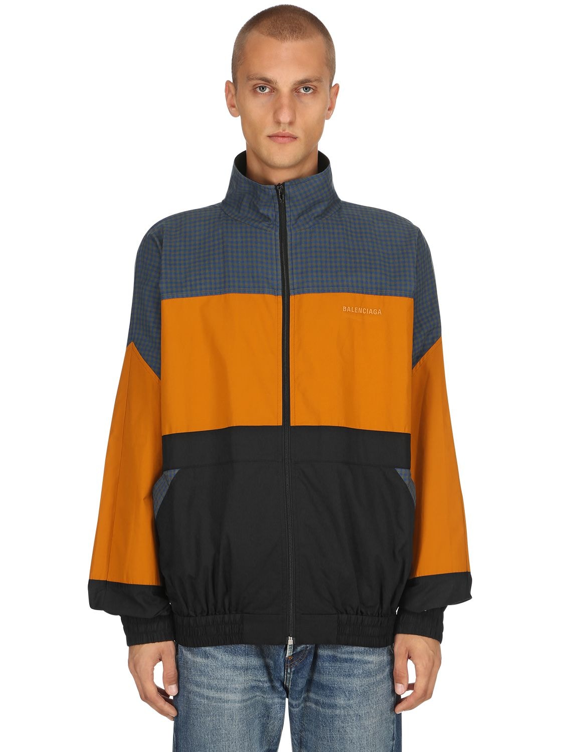 Balenciaga Light Cotton Poplin Zip-up Shirt Jacket In Multicolor | ModeSens