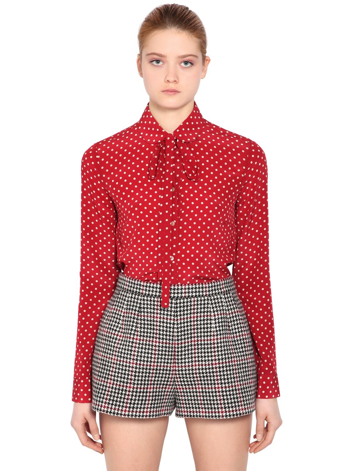 REDValentino Polka Dot Silk Shirt - Shirt for Women