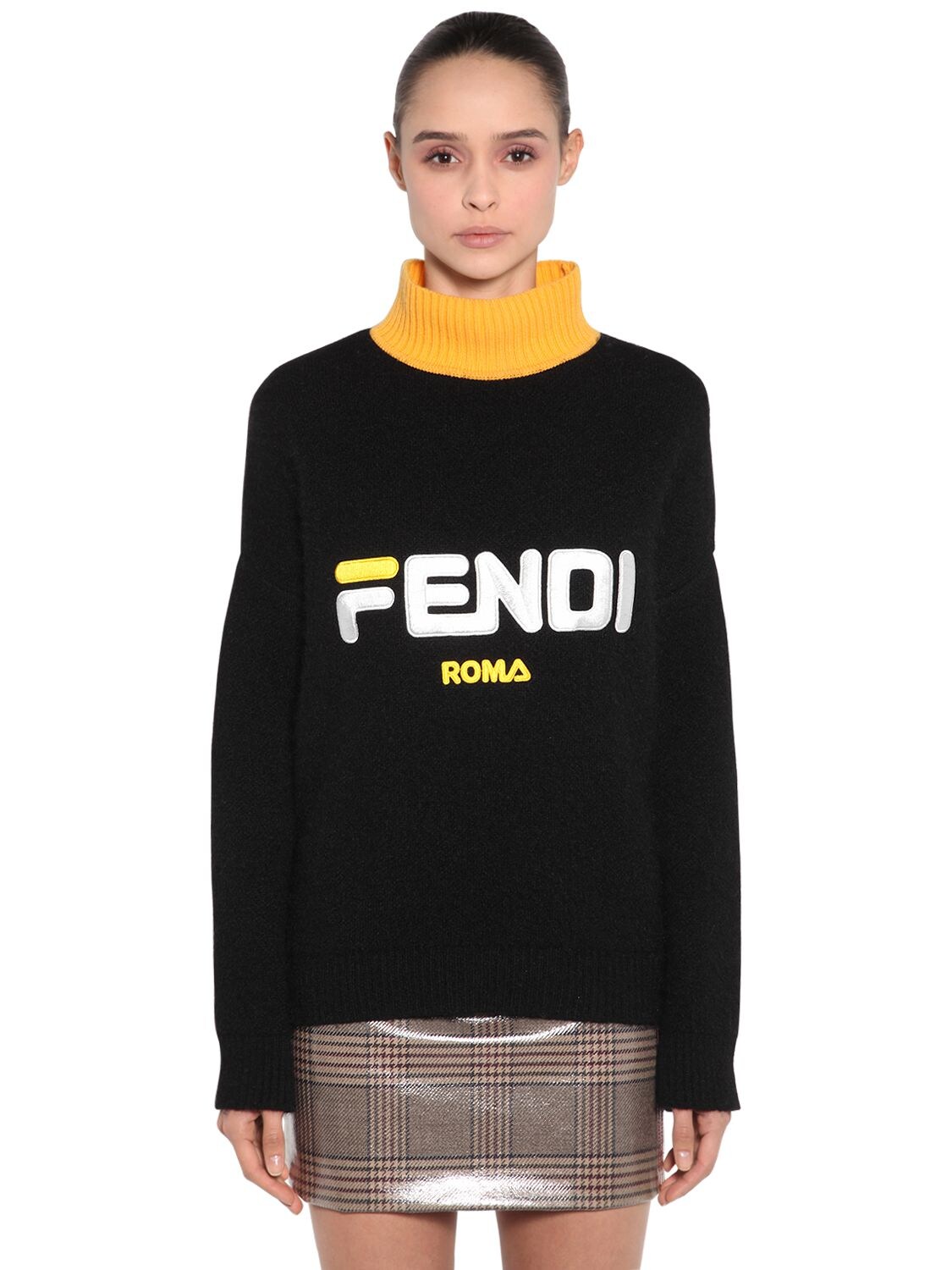 FENDI FILA OVERSIZED MOHAIR KNIT SWEATER,68IP2H040-RjBHTUU1