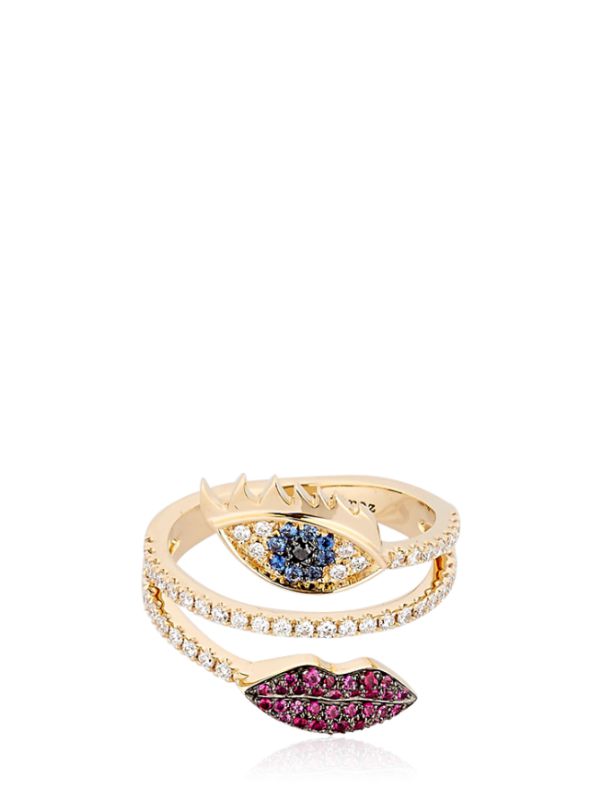 DELFINA DELETTREZ MARRY ME DOUBLE LIPS & EYE RING