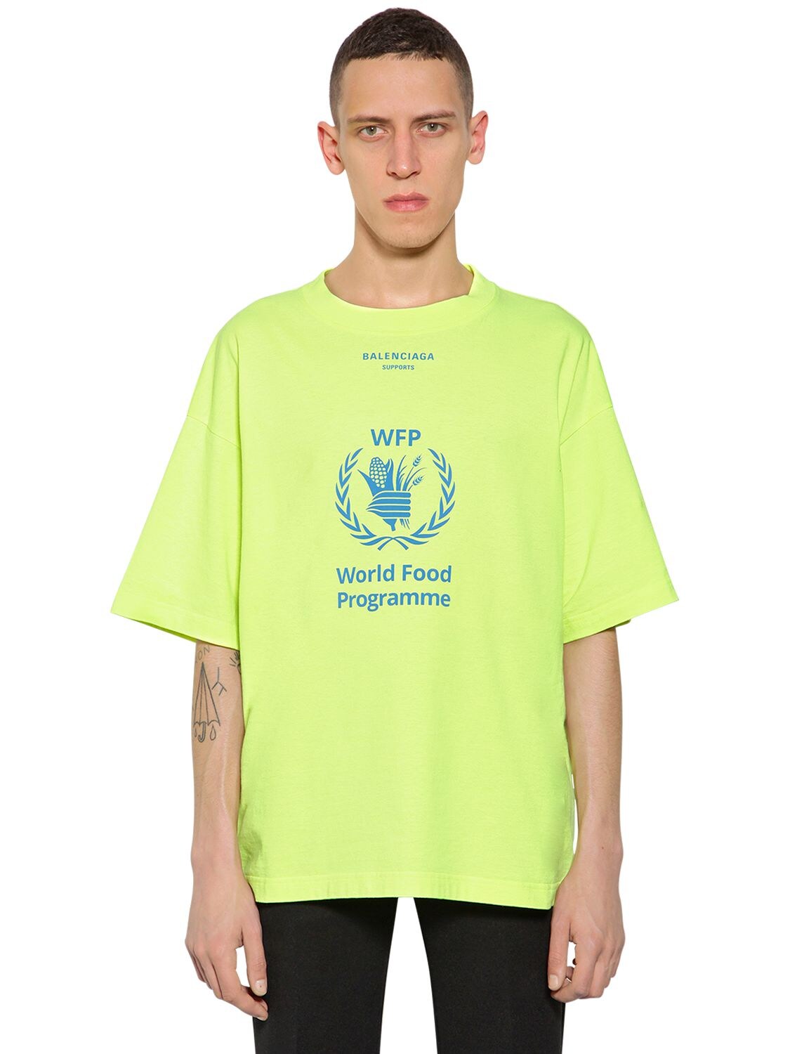 BALENCIAGA 廓形"WORLD FOOD PROGRAM"T恤,68IROV001-NTY3Nw2