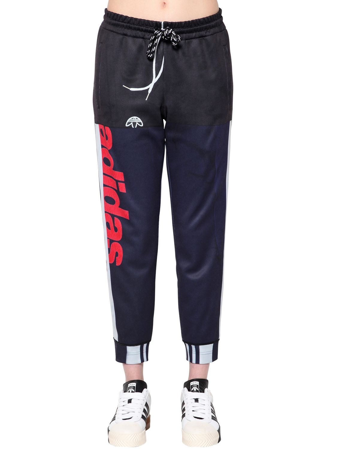 Adidas Originals By Alexander Wang Printed Tech Sweatpants In Navy