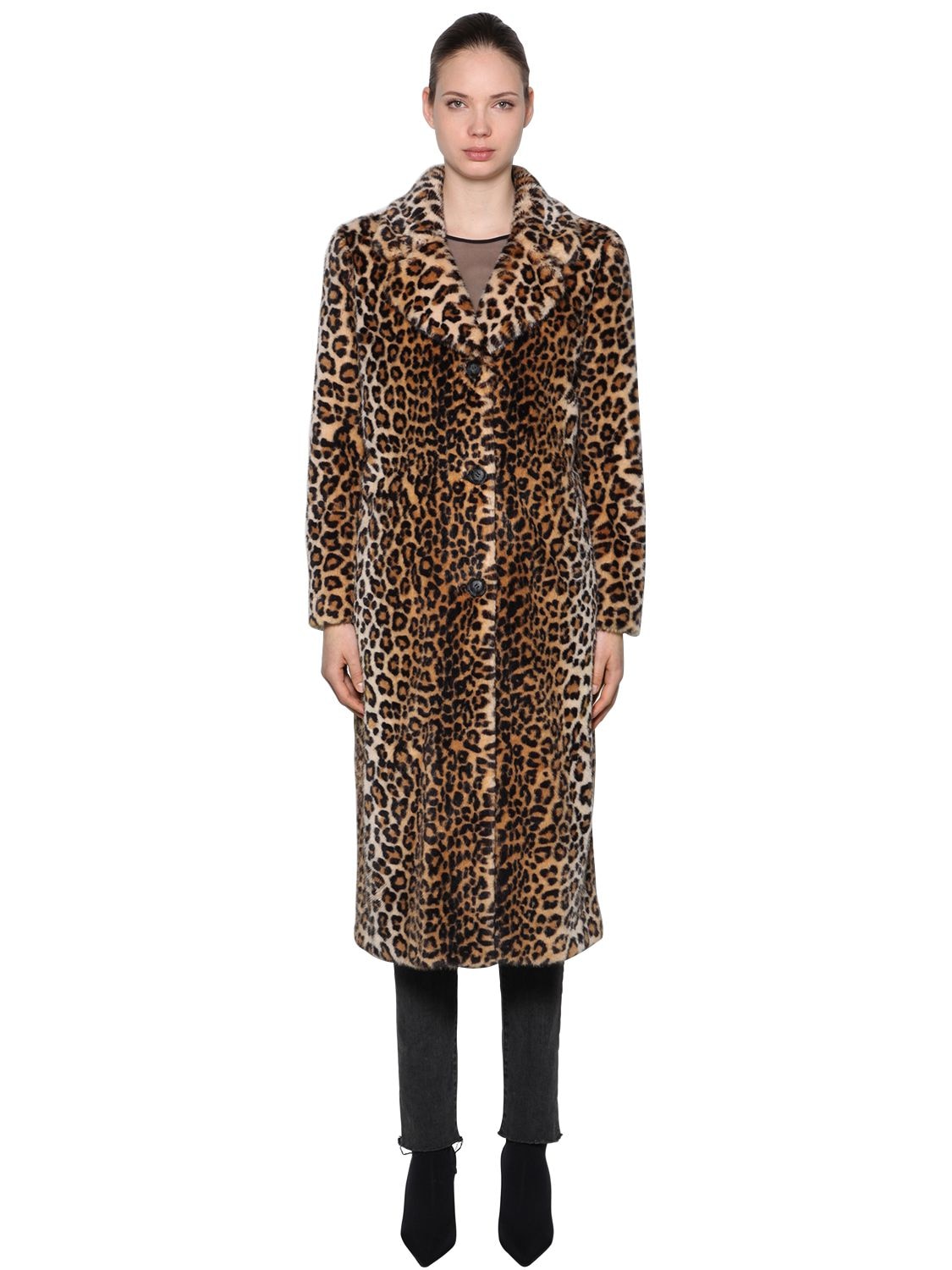 Stand Studio Nicky Leopard Faux Fur Coat
