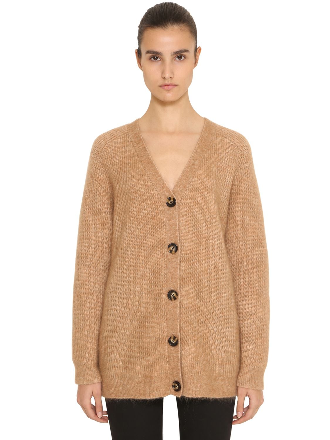 GANNI EVANGELISTA MOHAIR KNIT CARDIGAN,68IRT7004-OTAy0