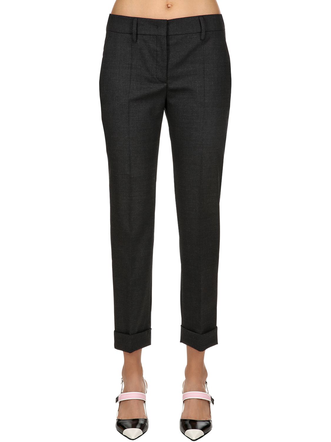 PRADA STRETCH MOHAIR NATTÉ PANTS,68IRTA032-RJAZMDG1