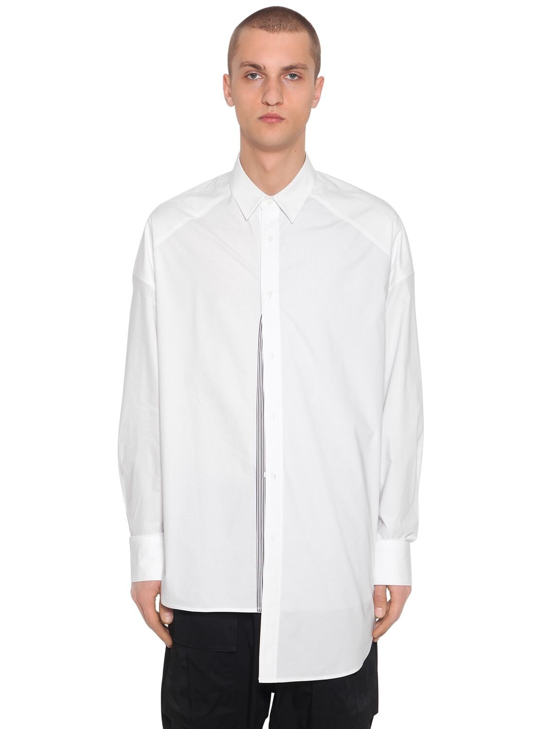 Juun.j Oversize Patchwork Cotton Poplin Shirt In White