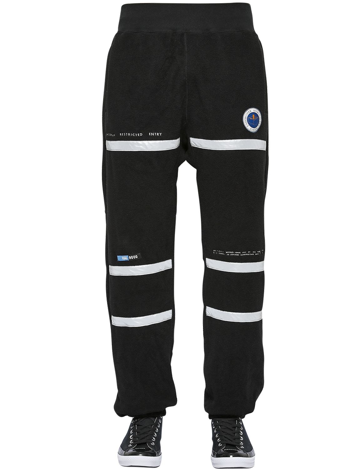 Undercover Embroidery & Patch Tech Fleece Pants In Black