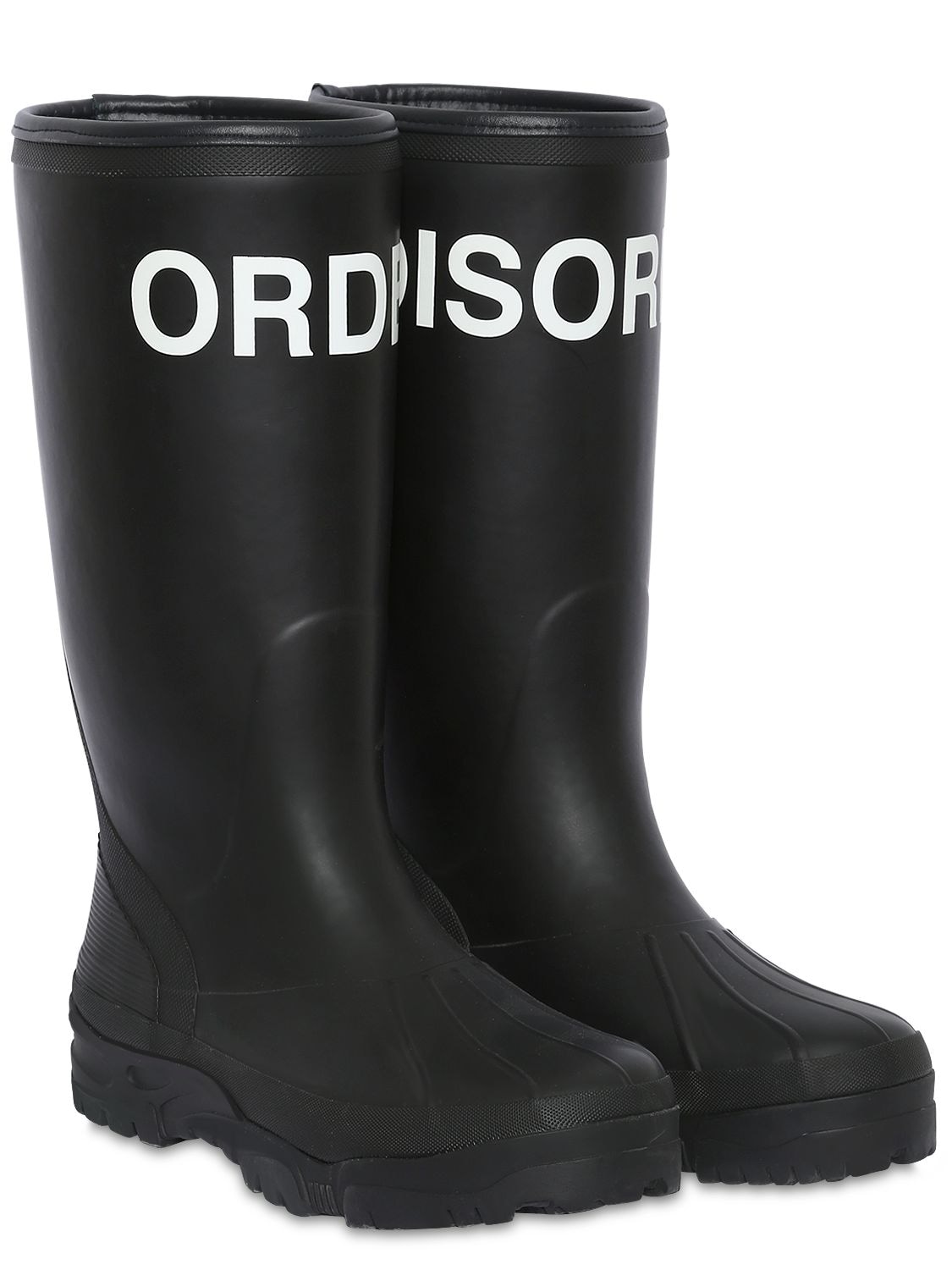 Undercover Printed Rubber Rain Boots In Black