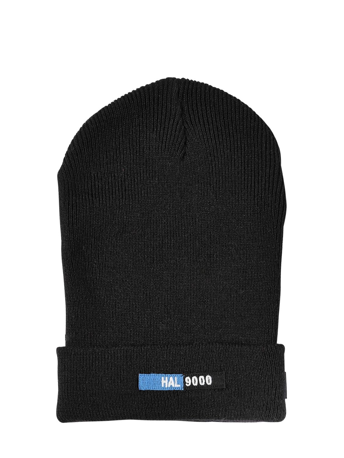 Undercover Patch Wool Blend Knit Beanie Hat In Black