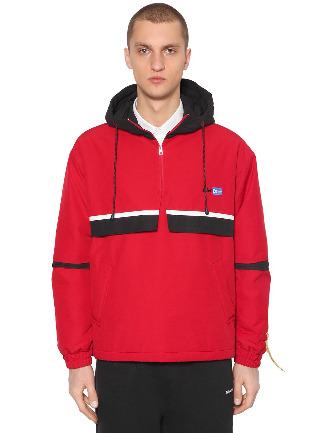 Ader Error Hoodie Tech Anorak W/ Back Vent In Red