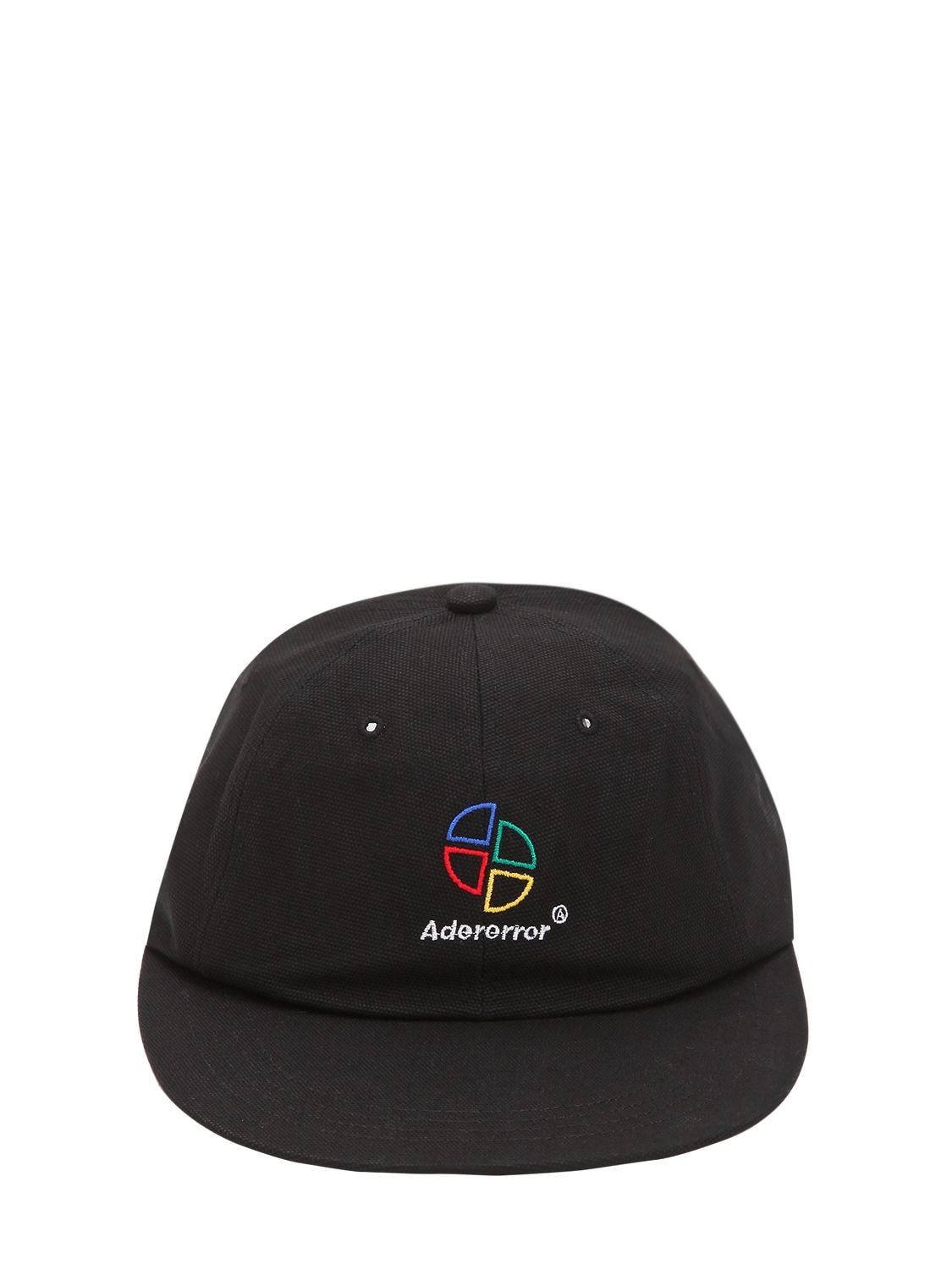 Ader Error Embroidered Cotton Baseball Hat In Black