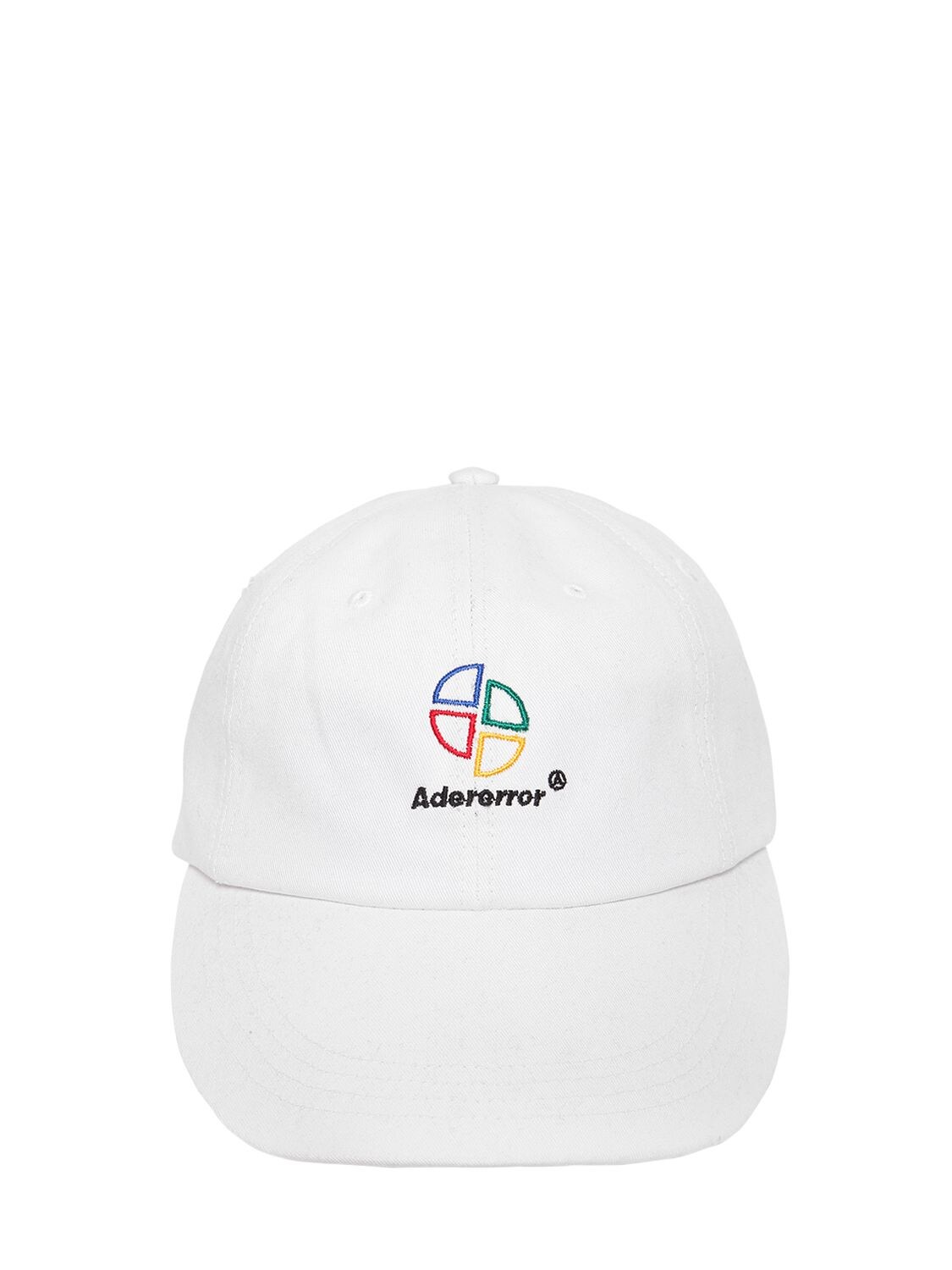 Ader Error Embroidered Cotton Baseball Hat In White
