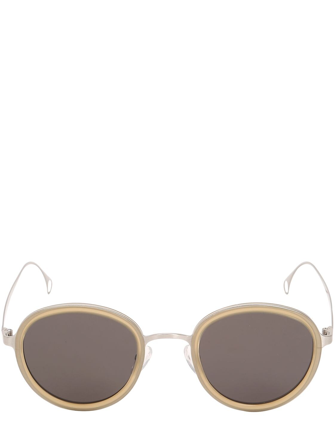 Saturnino Eyewear Bruce 2 Acetate & Metal Sunglasses In Beige