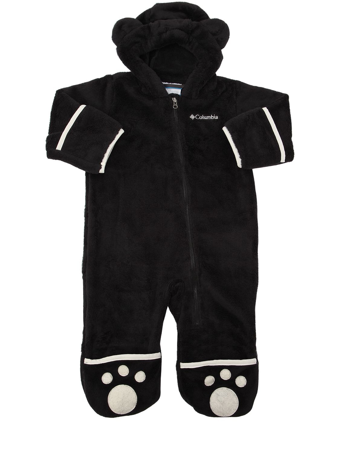 Columbia Foxy Baby Hooded Fleece Romper In 黑色