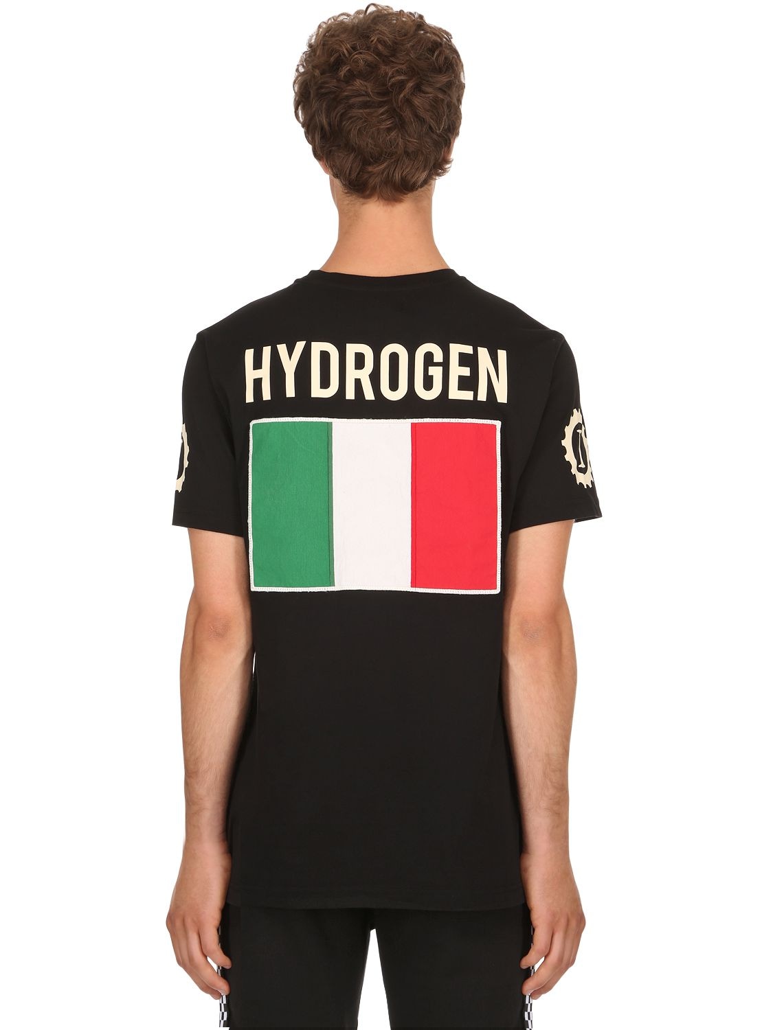 Hydrogen Garage Italia Logo Cotton Jersey T-shirt In Black