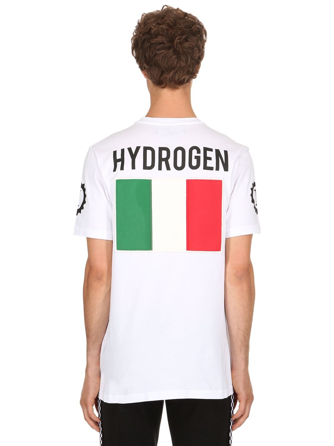 HYDROGEN GARAGE ITALIA LOGO COTTON JERSEY T-SHIRT 68IVSQ002-MDAX0