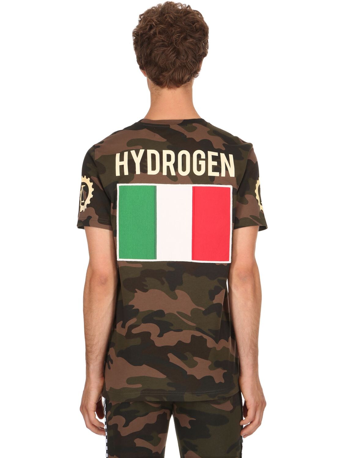 Hydrogen Garage Italia Logo Cotton Jersey T-shirt In Army Camo