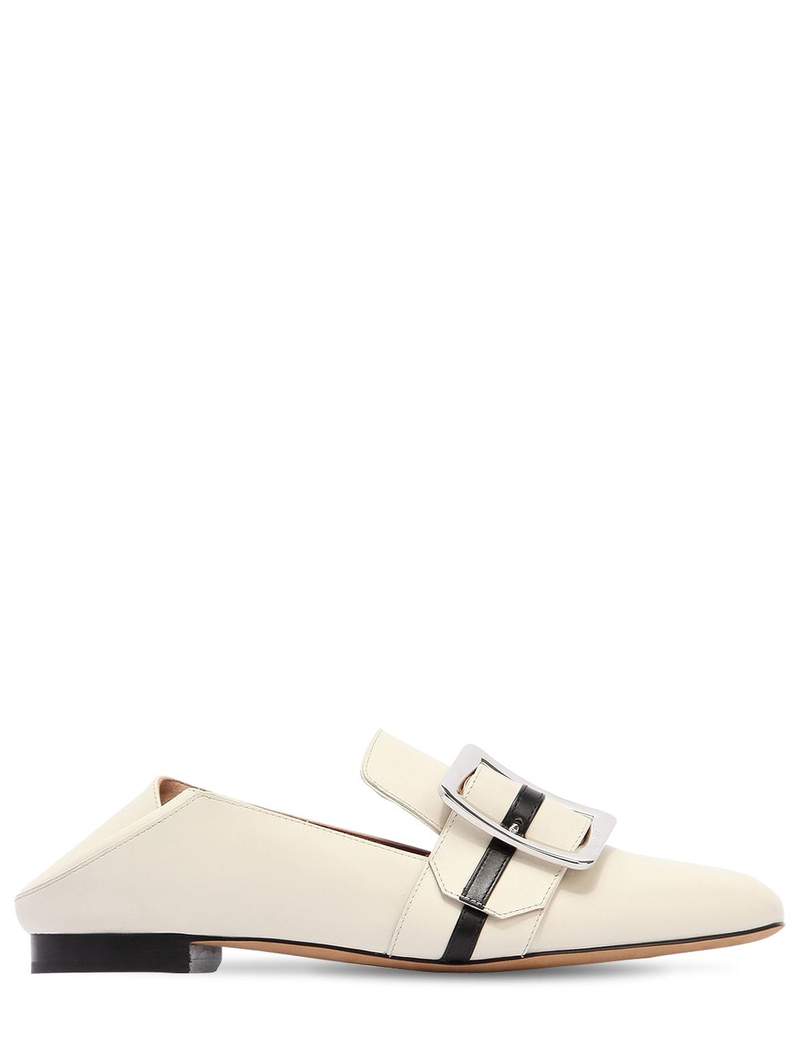 Bally 10mm Janelle Leather Loafers In Off White,black