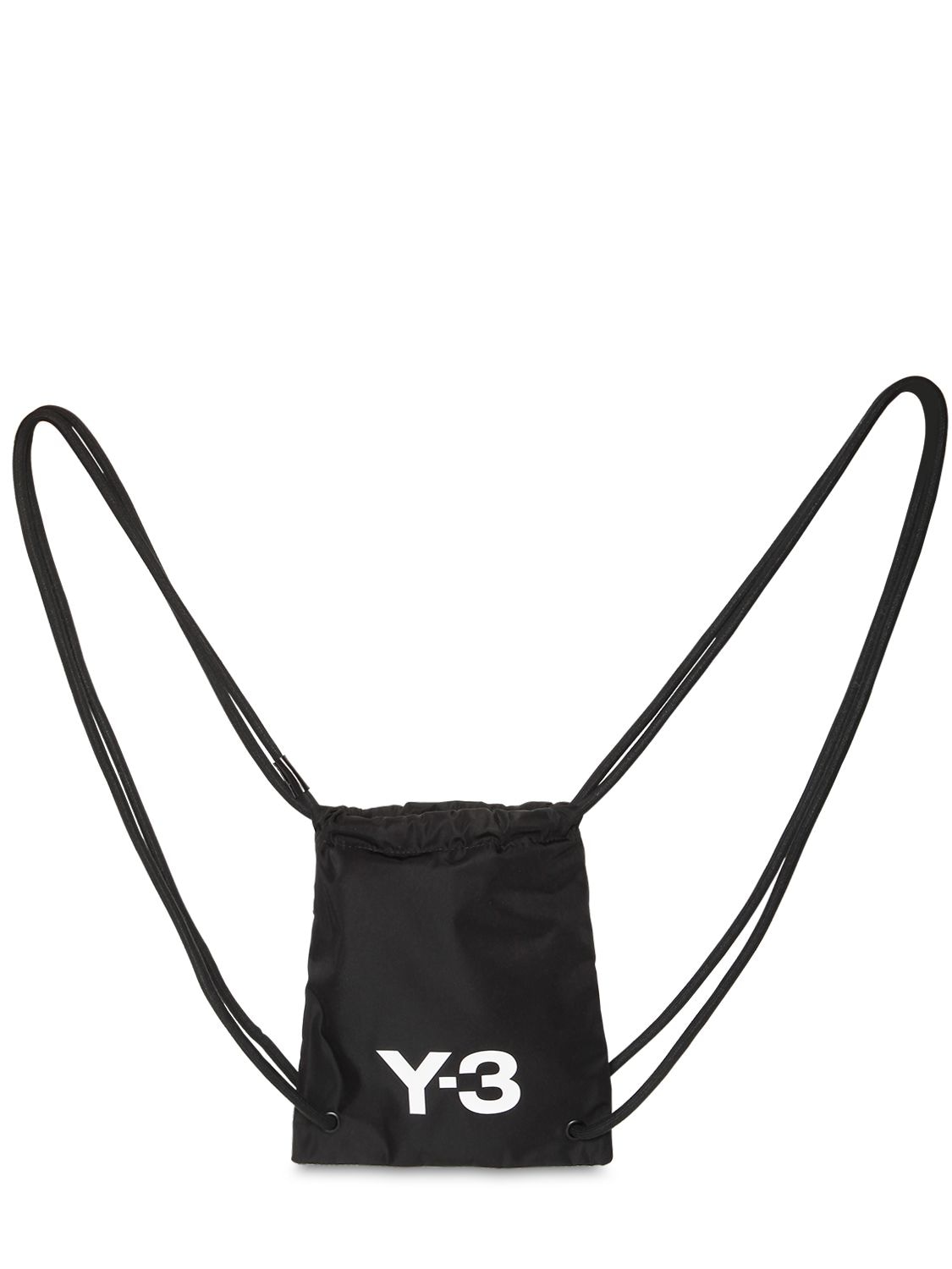 Y-3 Mini Logo Nylon Drawstring Backpack In Black