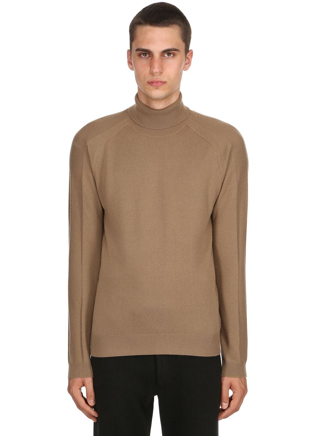 Falke Premium Cashmere Turtleneck Sweater In Brown